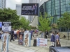 Two street preachers set up in front of the Charlotte, North Carolina Convention Center decrying some of the positions of the Democratic Platform during the Democratic National Convention, 2012.
