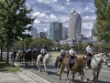 United States Park Service officers riding through Charlotte, North Carolina in preparation for the Democratic National Convention, 2012.