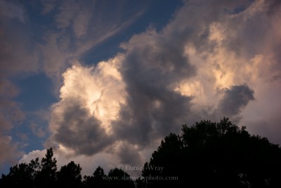 Clouds, sky during weather changes in Piedmont of North Carolina.