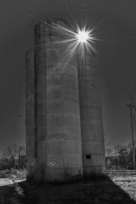 Abandoned concrete silos in Albemarle, North Carolina.
