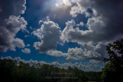 Clouds, sky during weather changes in Piedmont of North Carolina.