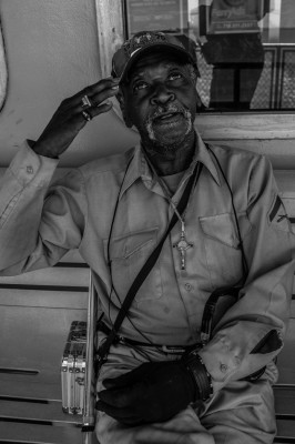 Old Army veteran on the Statin Island Ferry, New York City.